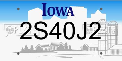 2S40J2 Iowa License Plate