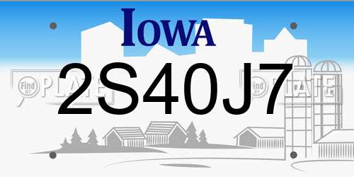 2S40J7 Iowa License Plate