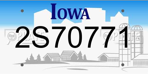 2S70771 Iowa License Plate