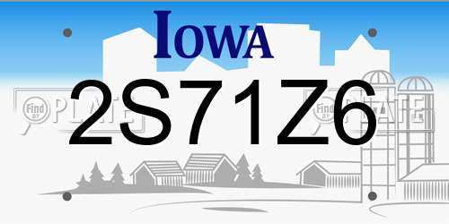 2S71Z6 Iowa License Plate
