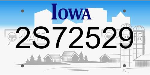2S72529 Iowa License Plate