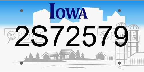 2S72579 Iowa License Plate