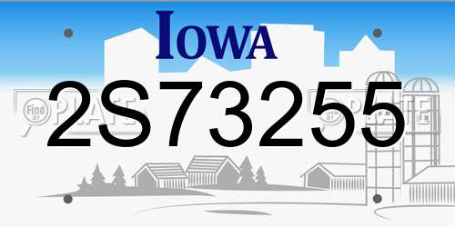 2S73255 Iowa License Plate