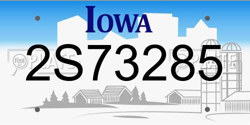 2S73285 Iowa License Plate
