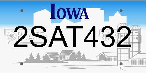 2SAT432 Iowa License Plate