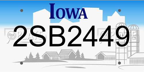 2SB2449 Iowa License Plate