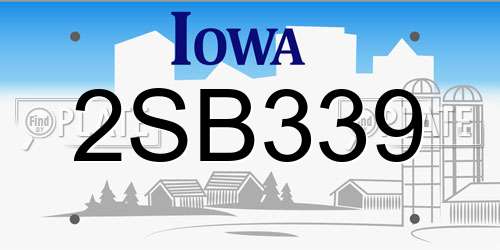2SB339 Iowa License Plate