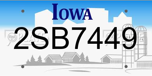 2SB7449 Iowa License Plate