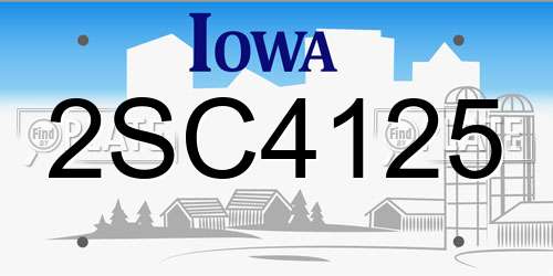 2SC4125 Iowa License Plate