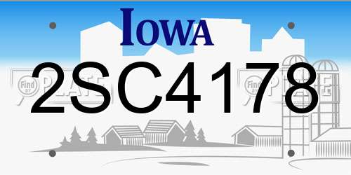 2SC4178 Iowa License Plate