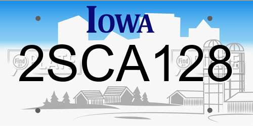 2SCA128 Iowa License Plate
