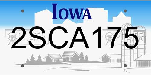 2SCA175 Iowa License Plate