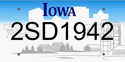 2SD1942 Iowa License Plate