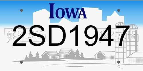 2SD1947 Iowa License Plate