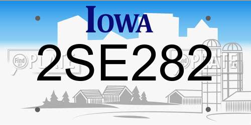 2SE282 Iowa License Plate