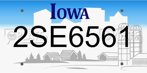 2SE6561 Iowa License Plate