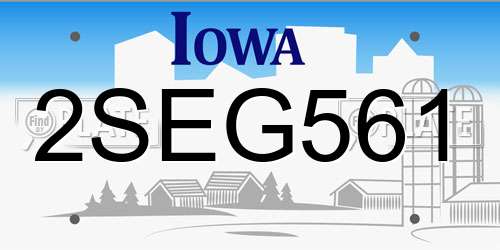 2SEG561 Iowa License Plate