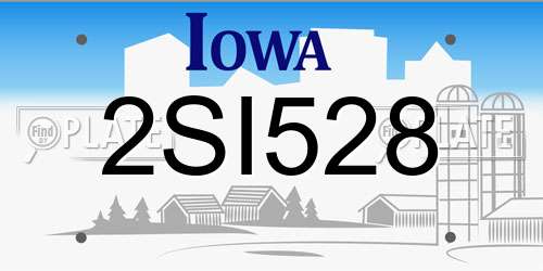 2SI528 Iowa License Plate