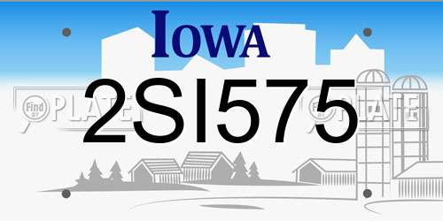 2SI575 Iowa License Plate