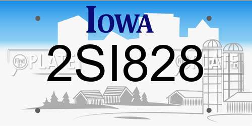 2SI828 Iowa License Plate