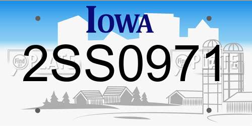 2SS0971 Iowa License Plate