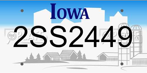 2SS2449 Iowa License Plate
