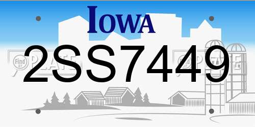 2SS7449 Iowa License Plate