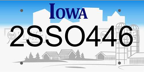 2SSO446 Iowa License Plate