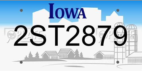 2ST2879 Iowa License Plate
