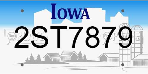 2ST7879 Iowa License Plate