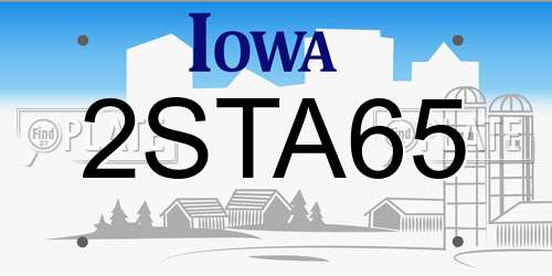 2STA65 Iowa License Plate
