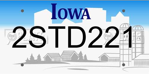 2STD221 Iowa License Plate
