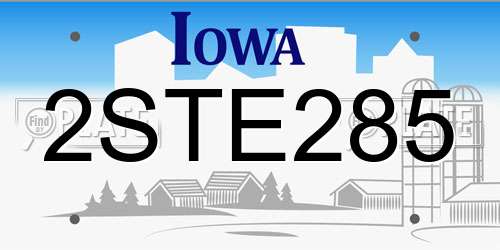 2STE285 Iowa License Plate