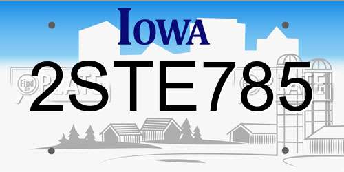 2STE785 Iowa License Plate