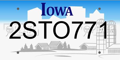 2STO771 Iowa License Plate