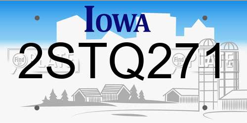 2STQ271 Iowa License Plate
