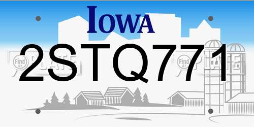 2STQ771 Iowa License Plate