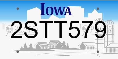 2STT579 Iowa License Plate
