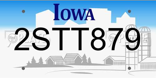 2STT879 Iowa License Plate