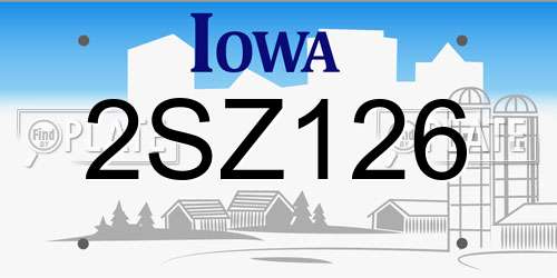 2SZ126 Iowa License Plate