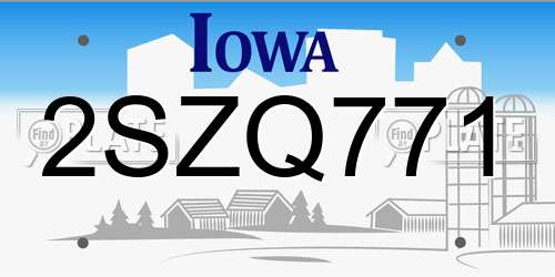 2SZQ771 Iowa License Plate