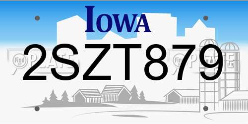 2SZT879 Iowa License Plate