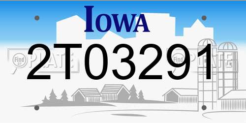2T03291 Iowa License Plate