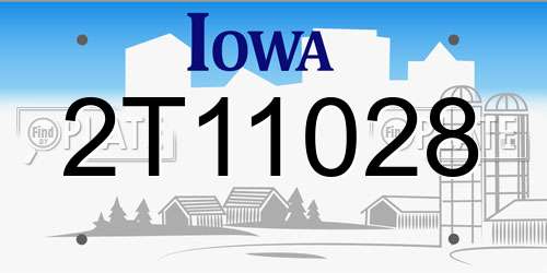 2T11028 Iowa License Plate