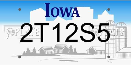 2T12S5 Iowa License Plate