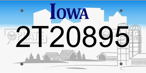 2T20895 Iowa License Plate