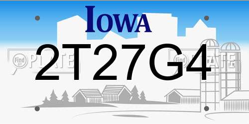 2T27G4 Iowa License Plate