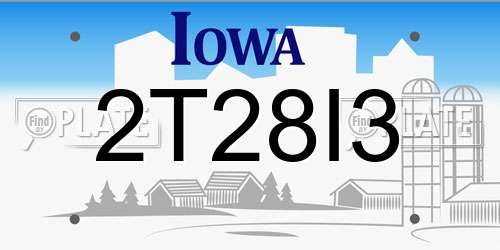 2T28I3 Iowa License Plate