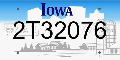2T32076 Iowa License Plate