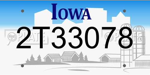 2T33078 Iowa License Plate